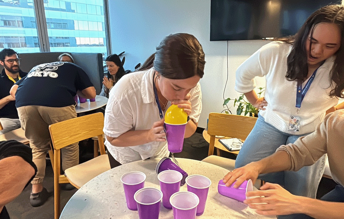 Indoor team bonding activities at a Sydney conference venue