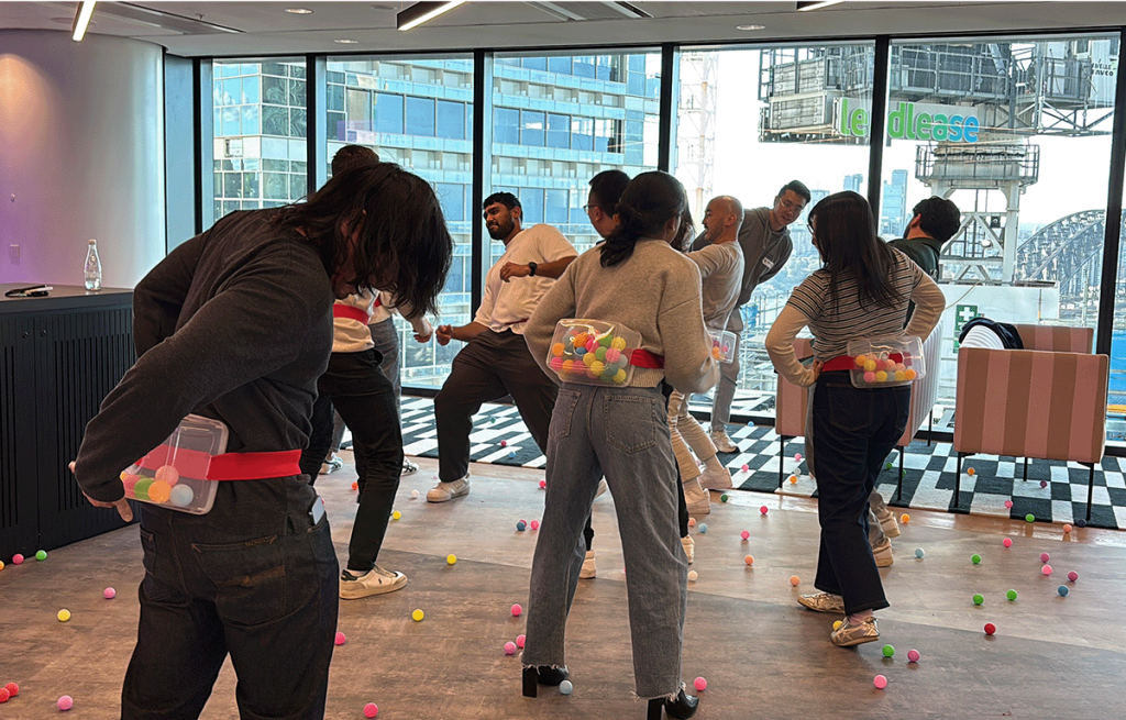 Indoor team bonding activities at a Sydney conference venue