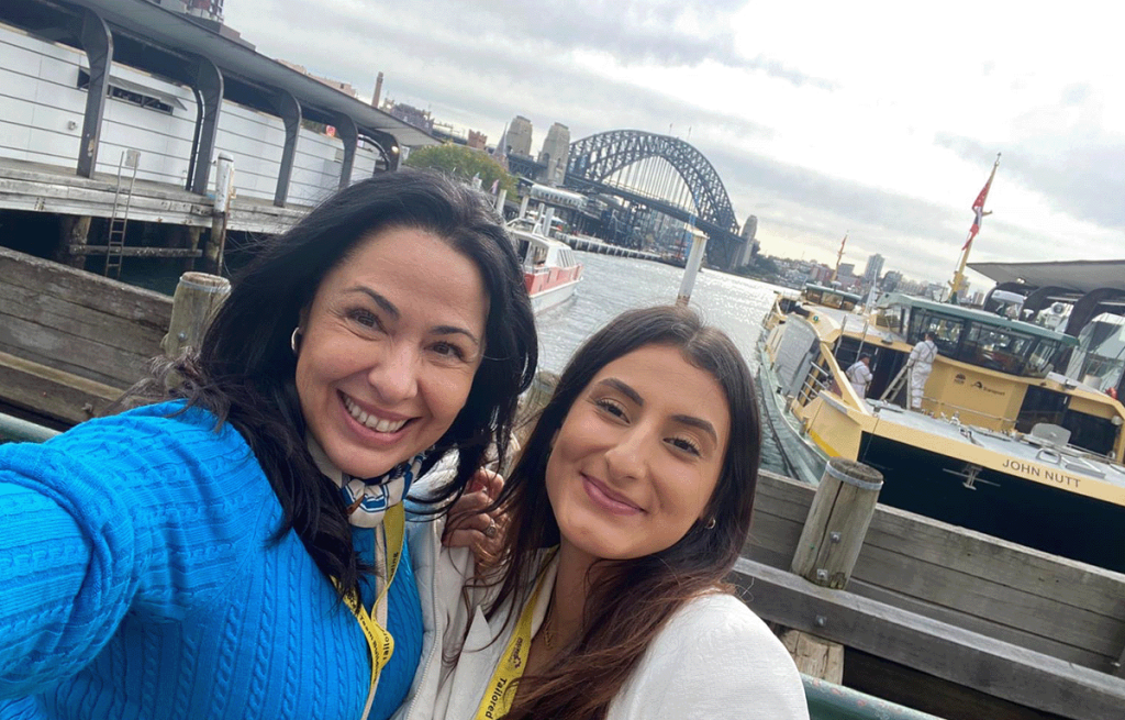 Corporate team building event with Sydney Harbour in the background