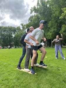 Teams enjoying our outdoor team building activity in Melbourne