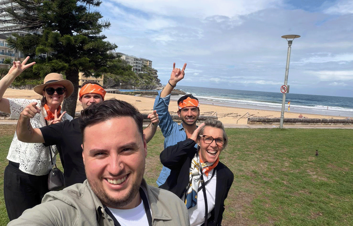 Monopoly team building activity in Manly for a large corporate group exploring the Northern Beaches