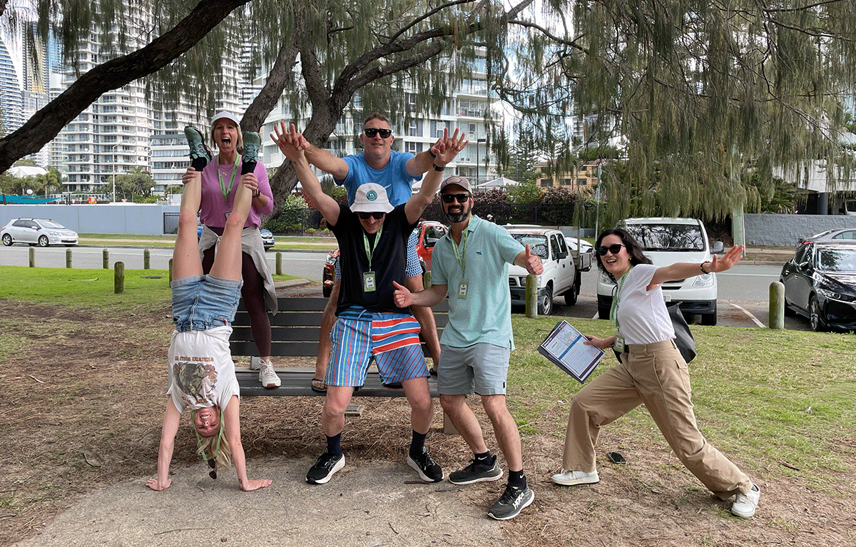 Teams enjoying a fun Amazing Race on the Gold Coast