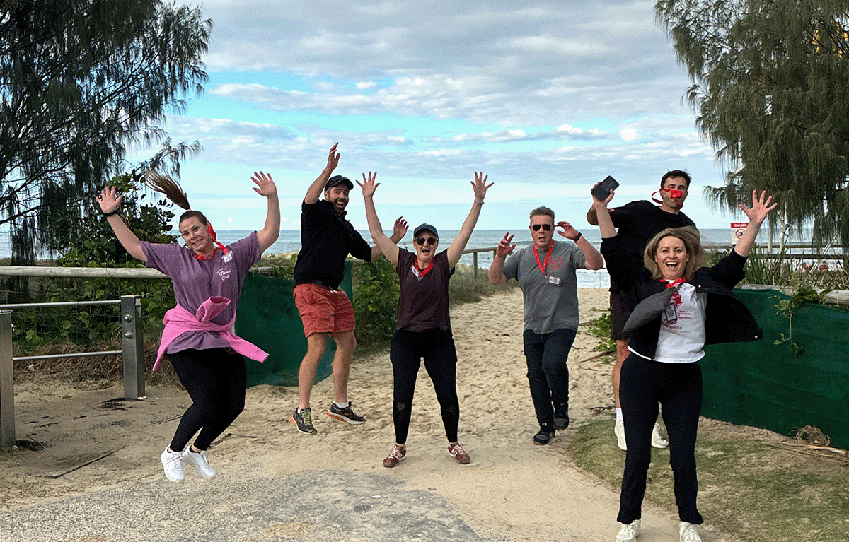 Teams enjoying a fun Amazing Race on the Gold Coast