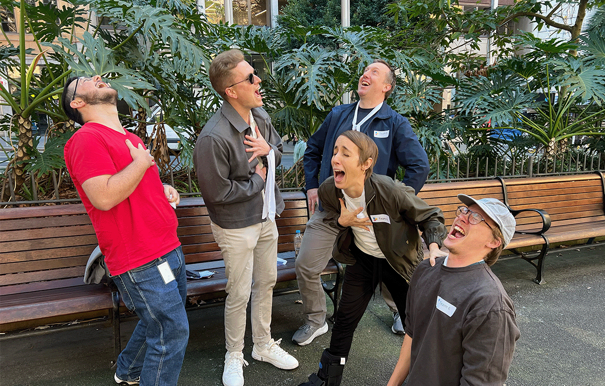 Teams enjoying different challenges on the Sydney Amazing Race