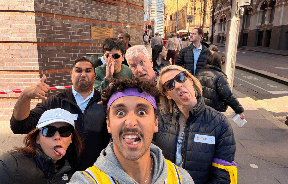 Teams enjoying different challenges on the Sydney Amazing Race