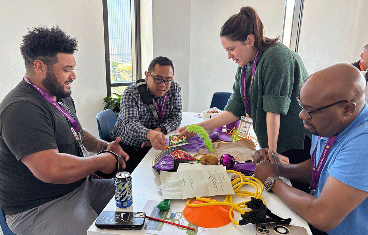 Salvation Army staff completing a team challenge during their Canberra conference