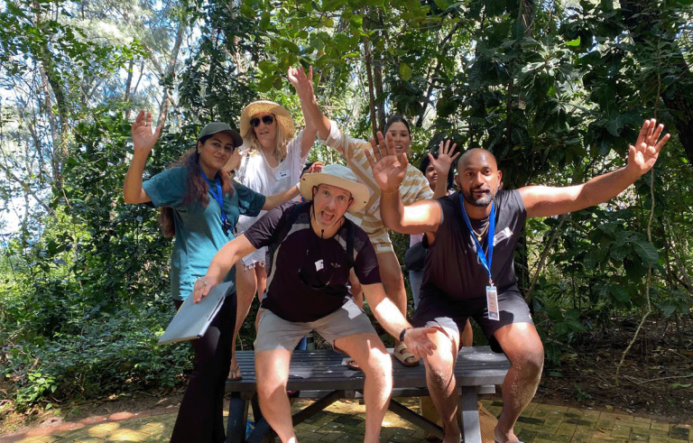 Teams having fun during a popular team building activity with Tailored Team Building