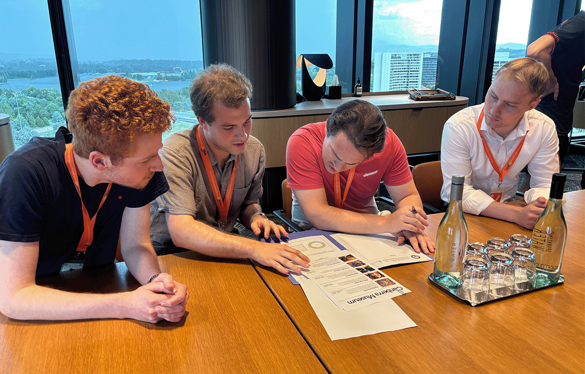 Conference breakout session with interactive team bonding activities