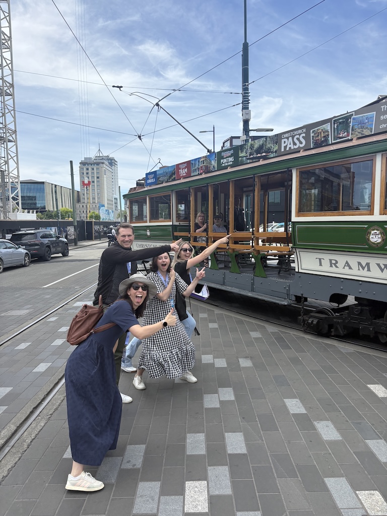 Teams having fun on an amazing race around Christchurch