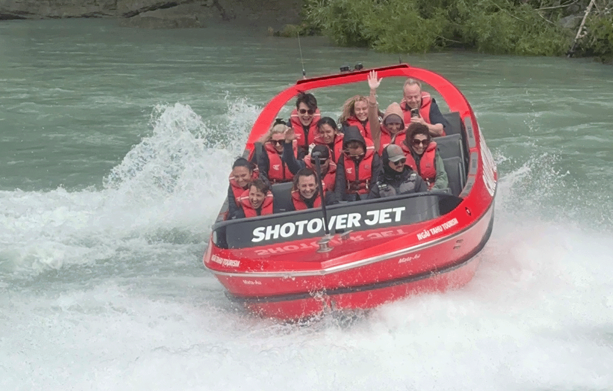 Teams having fun during an amazing race around Queenstown