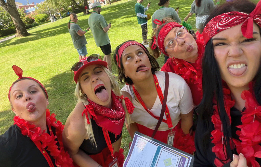 Outdoor team building activities in Hobart with teams solving clues near the harbour