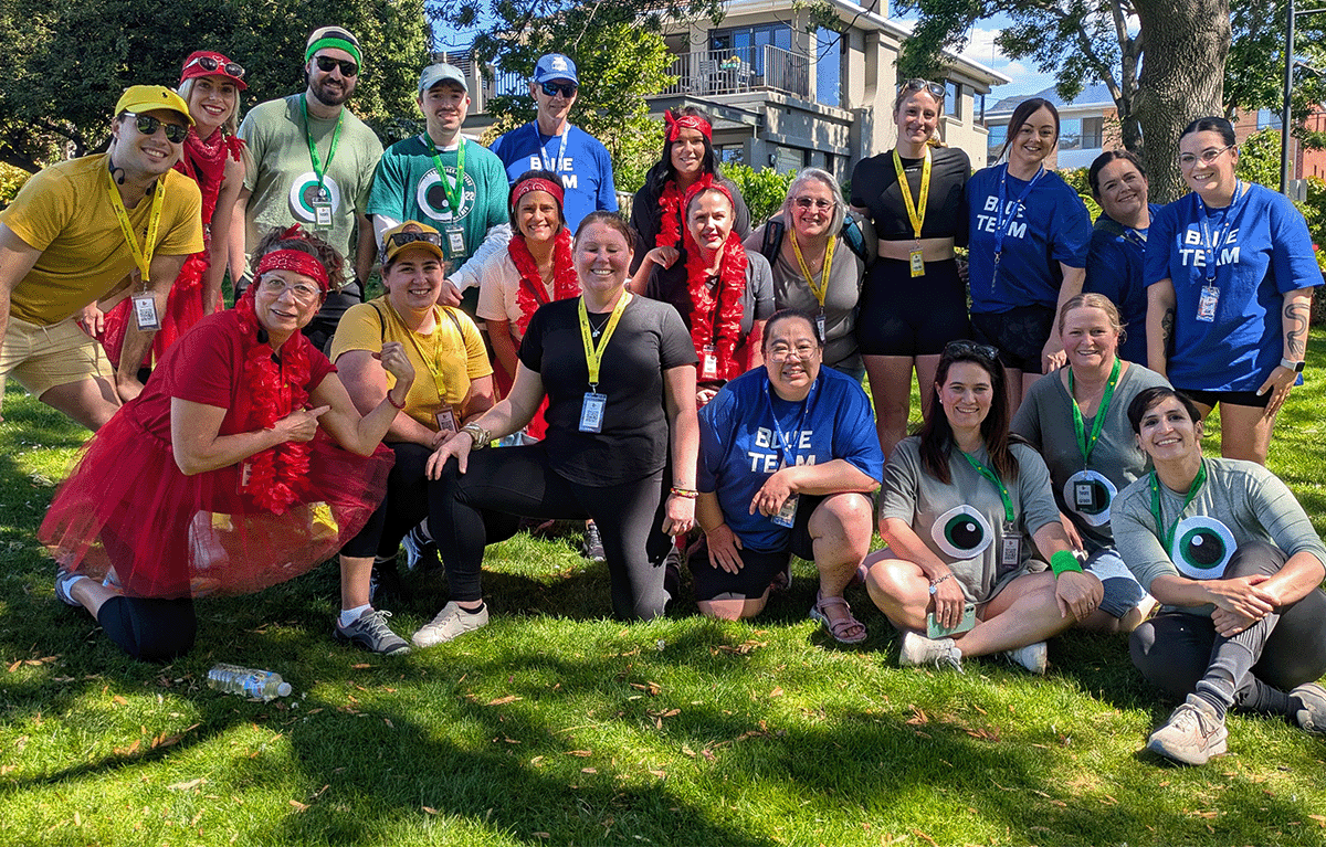 Outdoor team building activities in Hobart with teams solving clues near the harbour