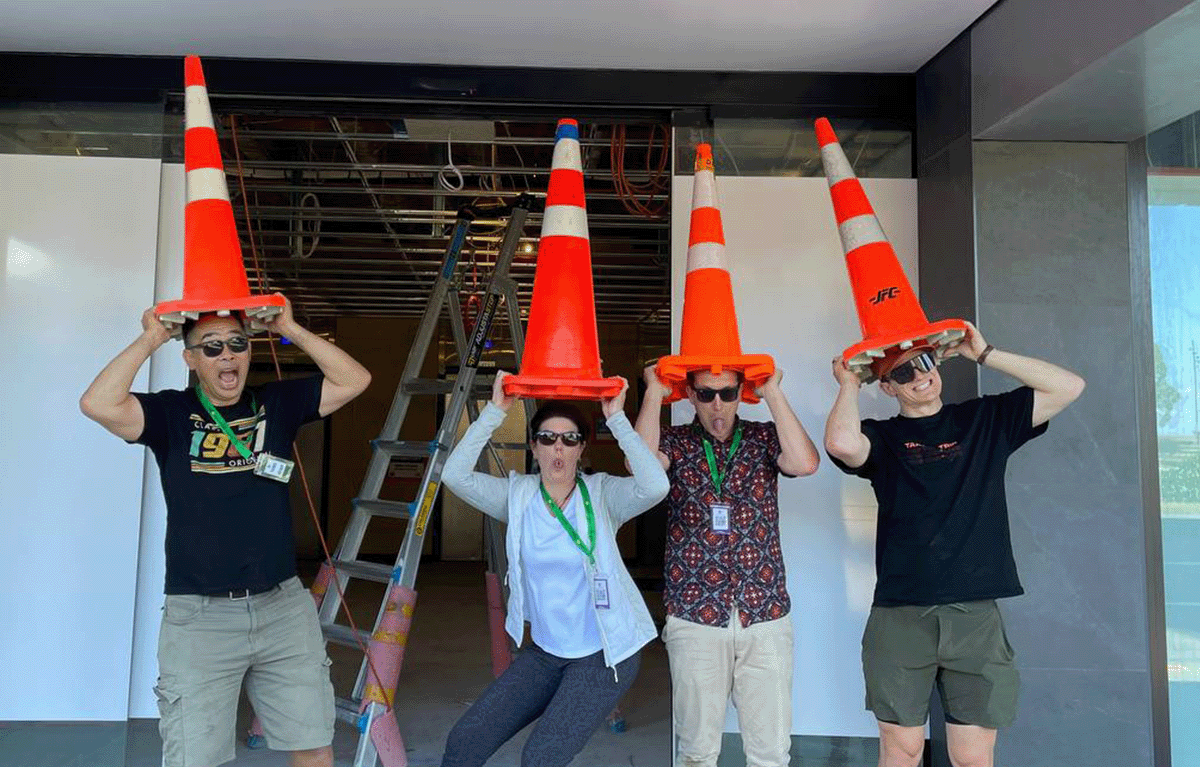 Corporate team building event with group activity outdoors