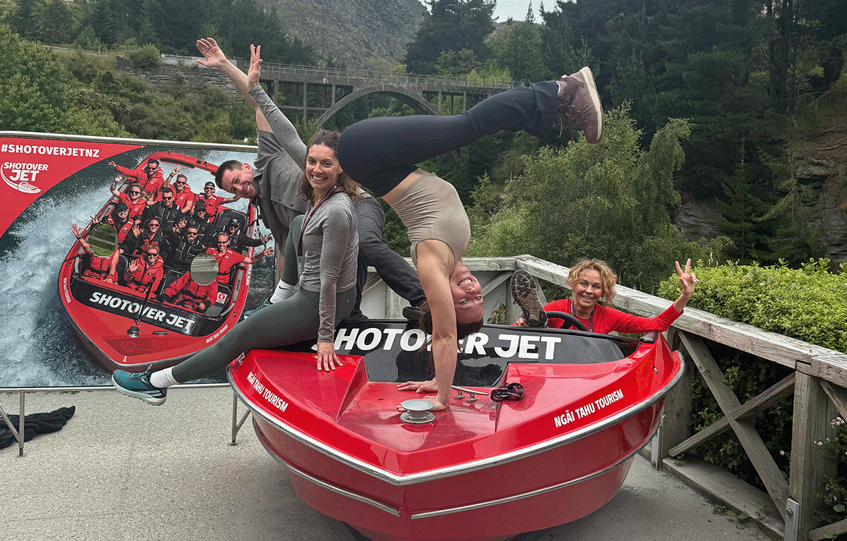 Corporate team building event with group activity outdoors around Queenstown
