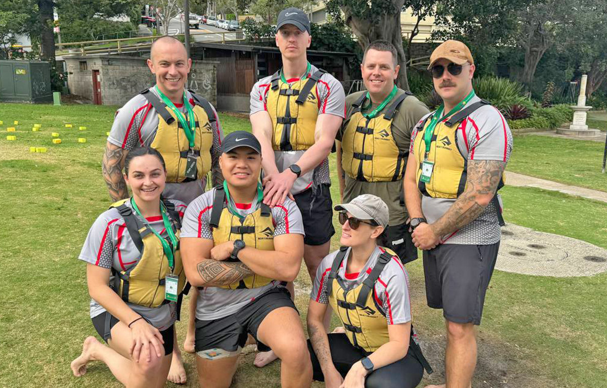 Corporate team building event with group activity outdoors