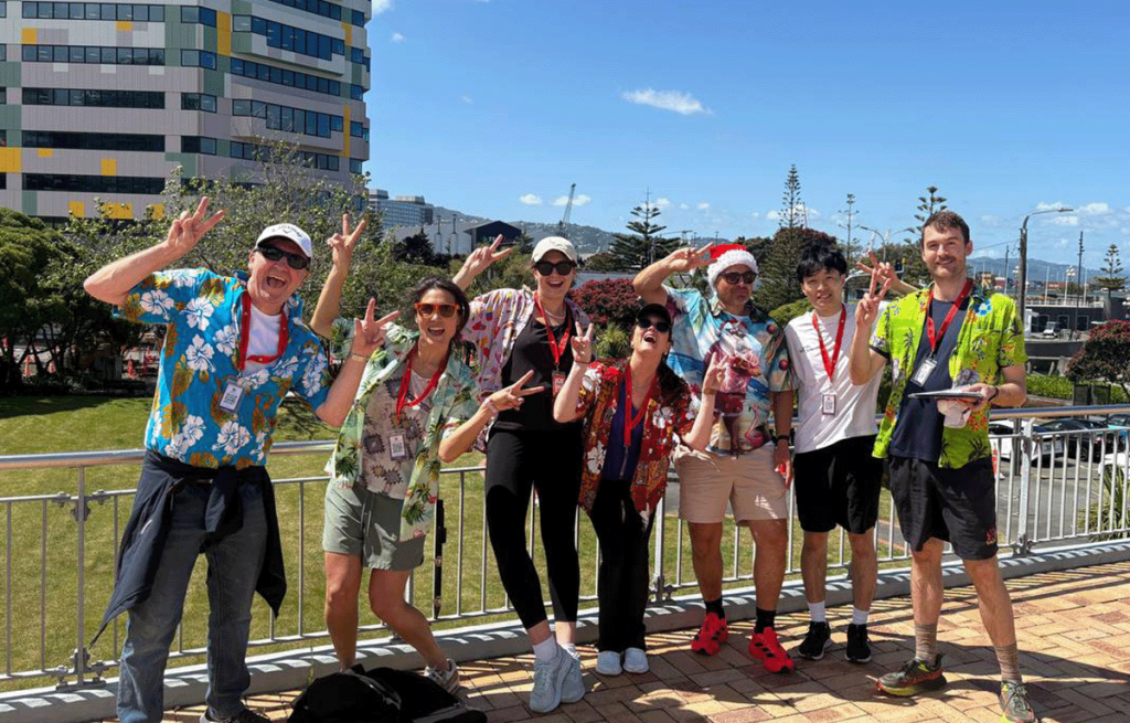 Corporate team building activity in Wellington CBD outdoor setting